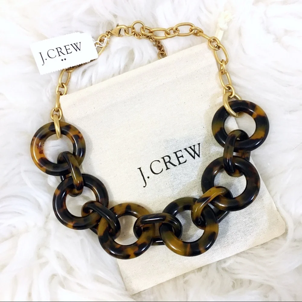 J. Crew Lucite Tortoise Link Necklace